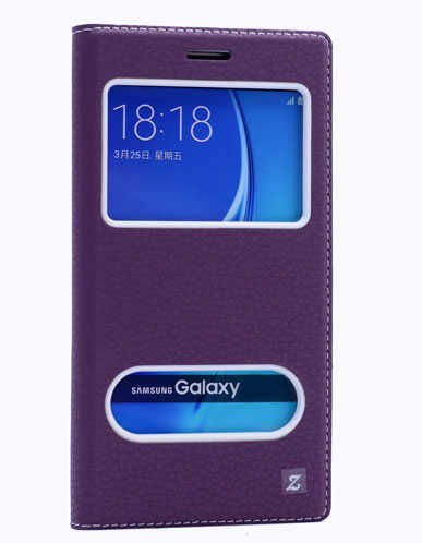 Samsung Galaxy On5 Kapaklı Kılıf Mıknatıslı 360 Tam Korumalı (DOLCE) Mor
