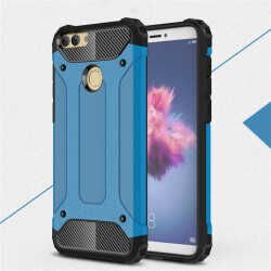 Huawei P Smart Kılıf Armor Köşe Korumalı Çift Katman Tank Zırh Kapak (CRASH) Gümüş