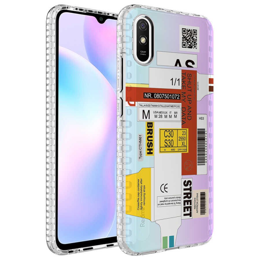 Xiaomi Redmi 9A Kılıf Kamera Çıkıntılı Airbag Kenarlı Darbe Emici Desenli Kapak (ELEGANS) NO2