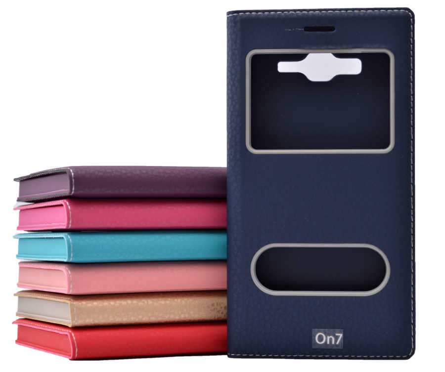 Samsung Galaxy On5 Kapaklı Kılıf Mıknatıslı 360 Tam Korumalı (DOLCE) Gold