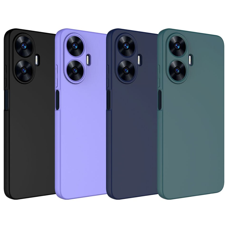 Realme C55 Kılıf Kadife İç Yüzey Yumuşak Dokulu Kamera Korumalı Kapak (MARA) Siyah