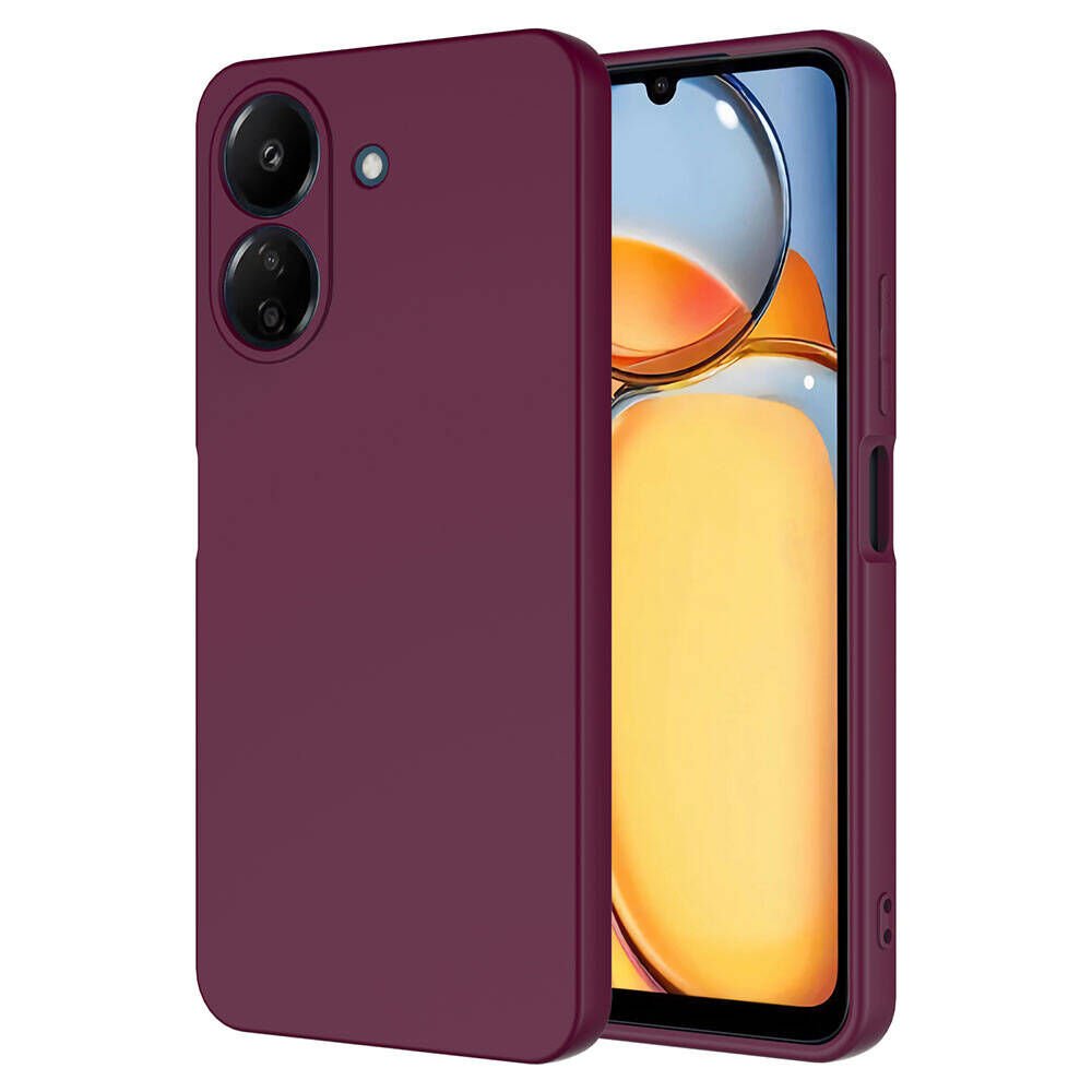 Xiaomi Redmi 13C Kılıf Kadife İç Yüzey Yumuşak Dokulu Kamera Korumalı Kapak (MARA) Koyu Mor
