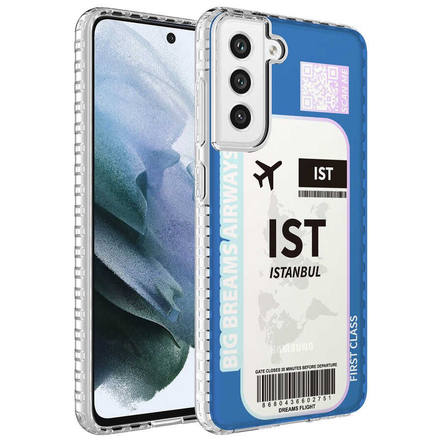 Samsung Galaxy S21 FE Kılıf Kamera Çıkıntılı Airbag Kenarlı Darbe Emici Desenli Kapak (ELEGANS) NO7