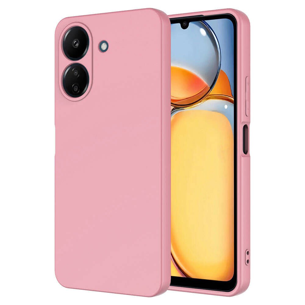 Xiaomi Redmi 13C Kılıf Kadife İç Yüzey Yumuşak Dokulu Kamera Korumalı Kapak (MARA) Pembe