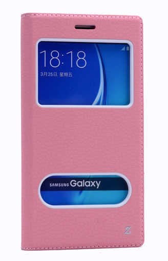 Samsung Galaxy On5 Kapaklı Kılıf Mıknatıslı 360 Tam Korumalı (DOLCE) Pembe Açık