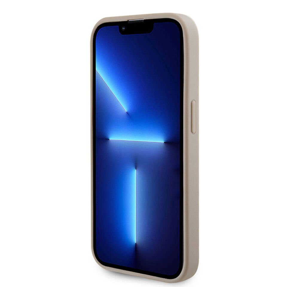 Apple iPhone 15 Pro Kılıf Guess Orjinal Lisanslı Delikli Yazı ve 4G Glitter Büyük Metal Logolu Kapak