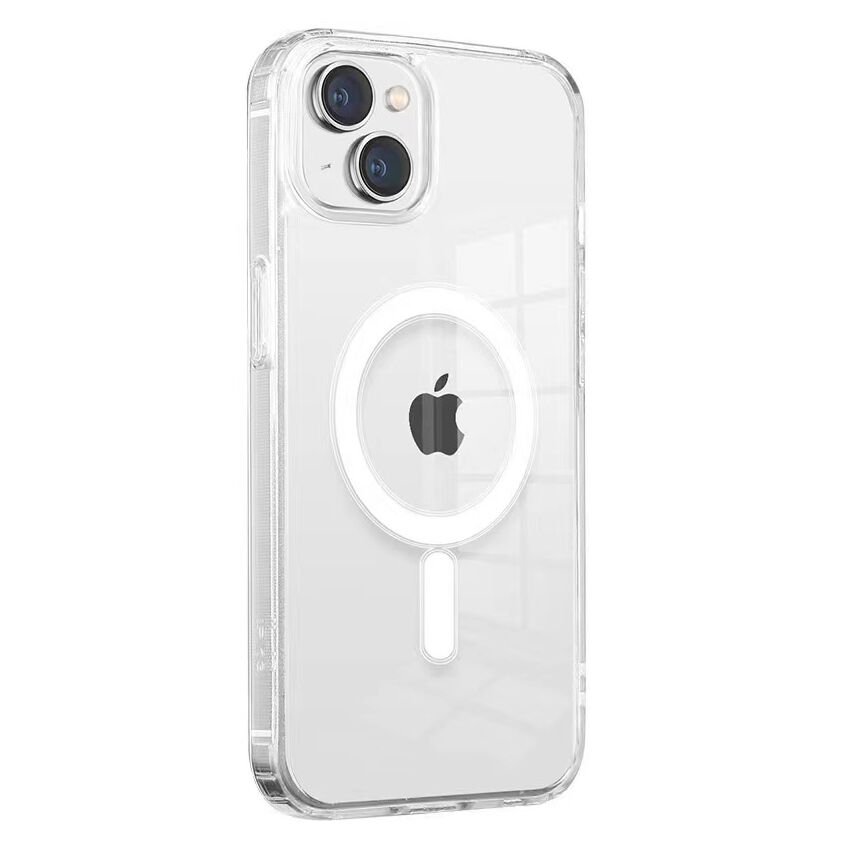 Apple iPhone 14 Plus Kılıf Magsafe Şarj Özellikli Şeffaf Sert PC HEPTEKİLETİŞİM Embos Kapak