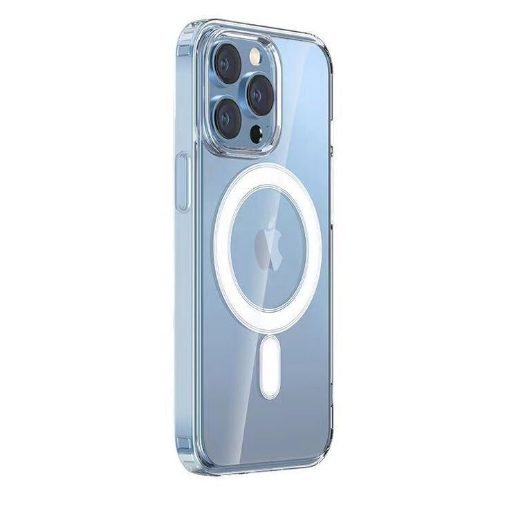 Apple iPhone 14 Pro Max Kılıf Magsafe Şarj Özellikli Şeffaf Sert PC HEPTEKİLETİŞİM Embos Kapak