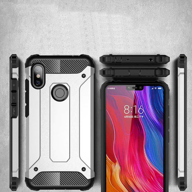 Xiaomi Redmi 6 Kılıf Armor Köşe Korumalı Çift Katman Tank Zırh Kapak (CRASH) Kırmızı