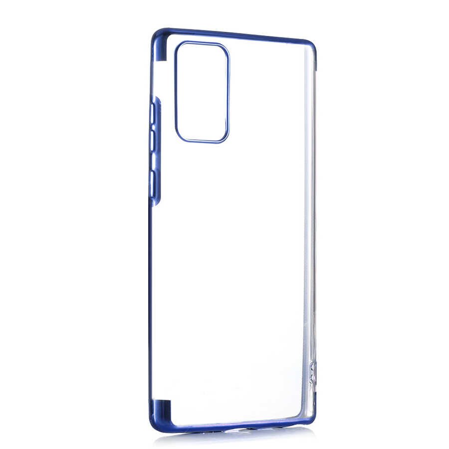 Samsung Galaxy Note 20 Ultra Kılıf Dört Köşe Renkli Lazer Şeffaf Silikon Kapak (GLİTTER) Kırmızı