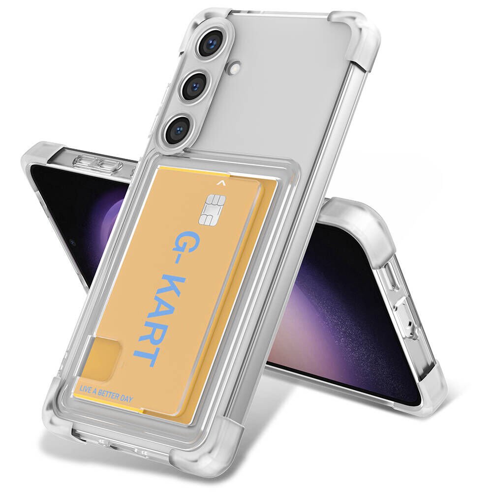 Samsung Galaxy S24 Plus Kılıf Airbag Tasarımlı Şeffaf Kartlıklı HEPTEKİLETİŞİM G-Kart Kapak
