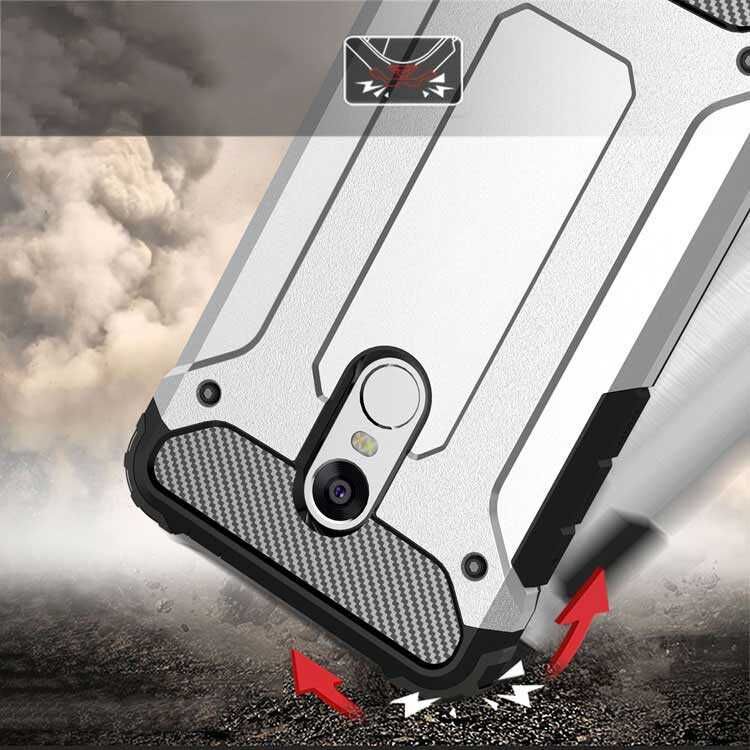 Xiaomi Redmi 5 Plus Kılıf Armor Köşe Korumalı Çift Katman Tank Zırh Kapak (CRASH) Kırmızı