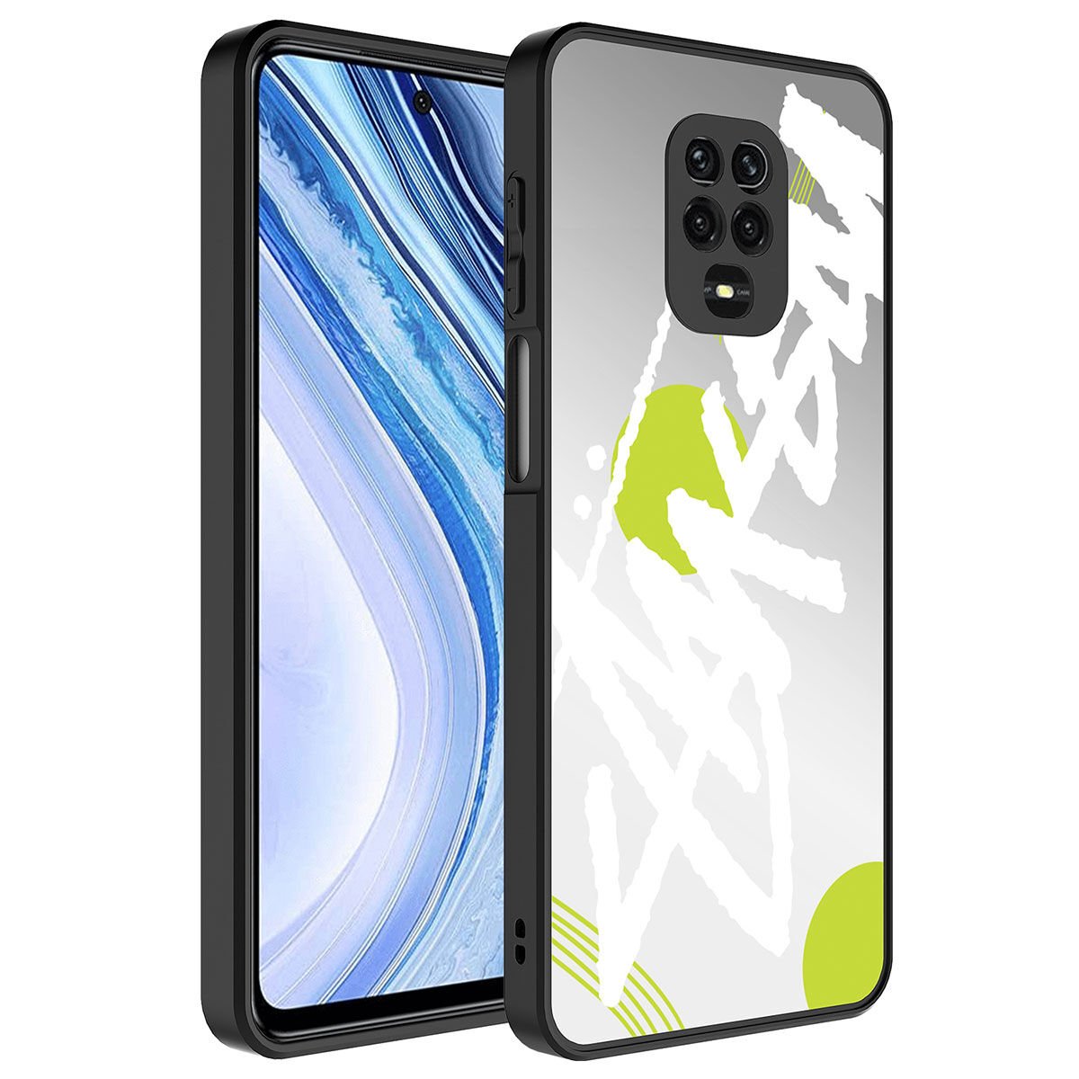 Xiaomi Redmi Note 9 Pro Kılıf Aynalı Desenli Kamera Korumalı Parlak Renkli Sert Kapak (Mirror) Yazı
