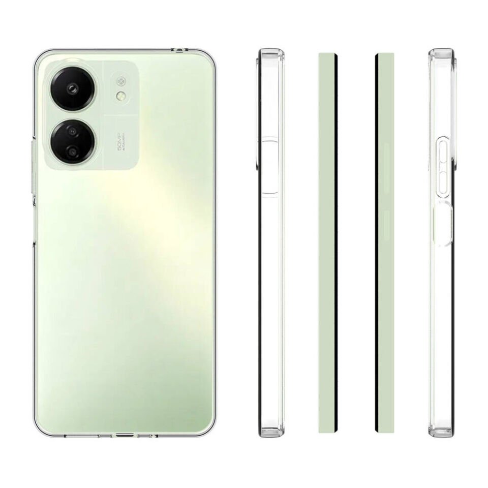 Xiaomi Redmi 13C Şeffaf Kılıf Yumuşak İnce Tasarımlı Kapak (SÜPER) Renksiz