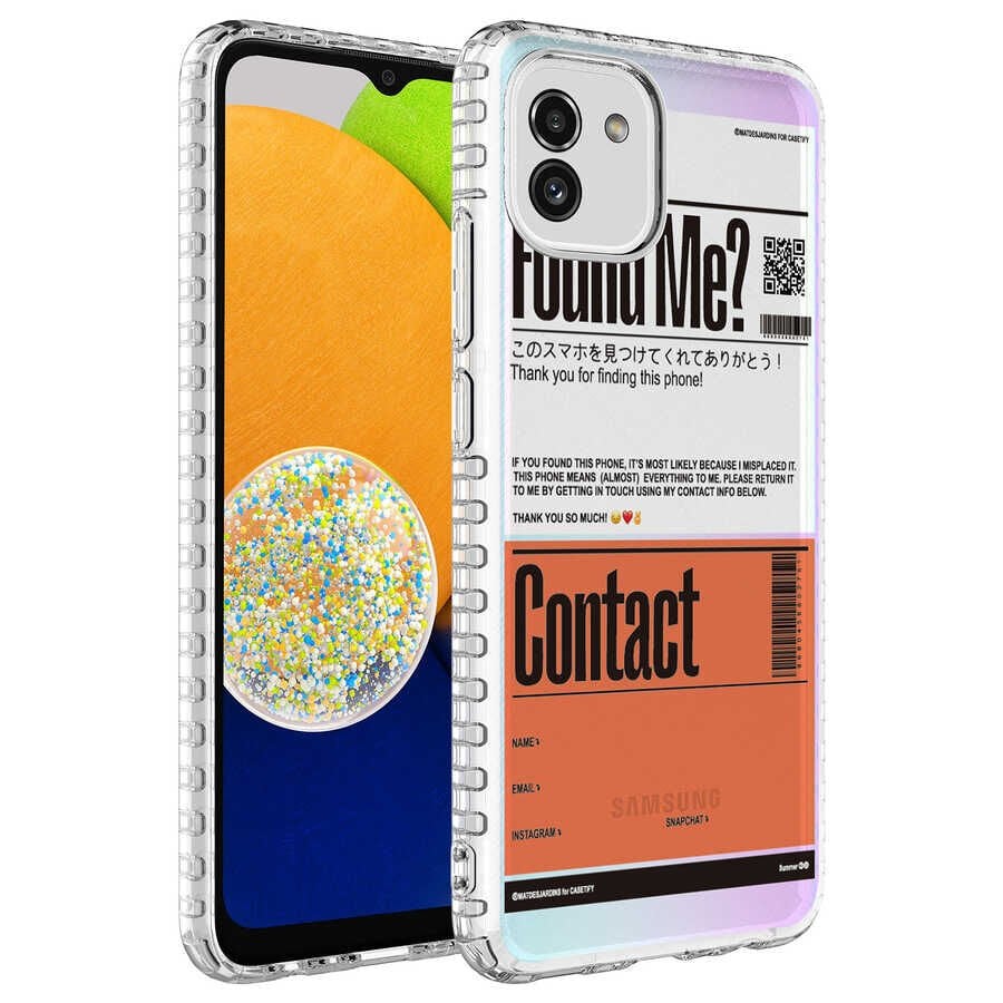 Samsung Galaxy A03 Kılıf Kamera Çıkıntılı Airbag Kenarlı Darbe Emici Desenli Kapak (ELEGANS) NO6
