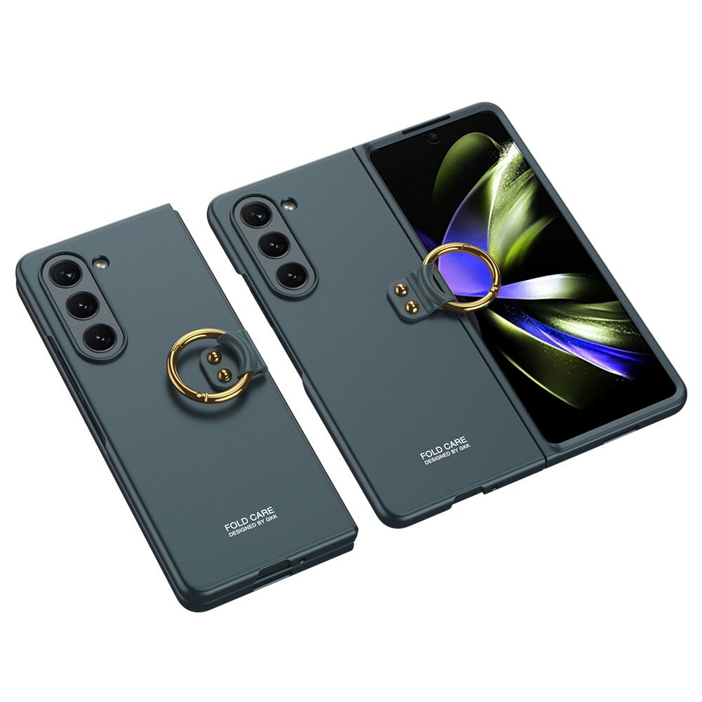 Samsung Galaxy Z Fold 5 Kılıf HEPTEKİLETİŞİM Kıpta Yüzüklü Flip Sert Kapak