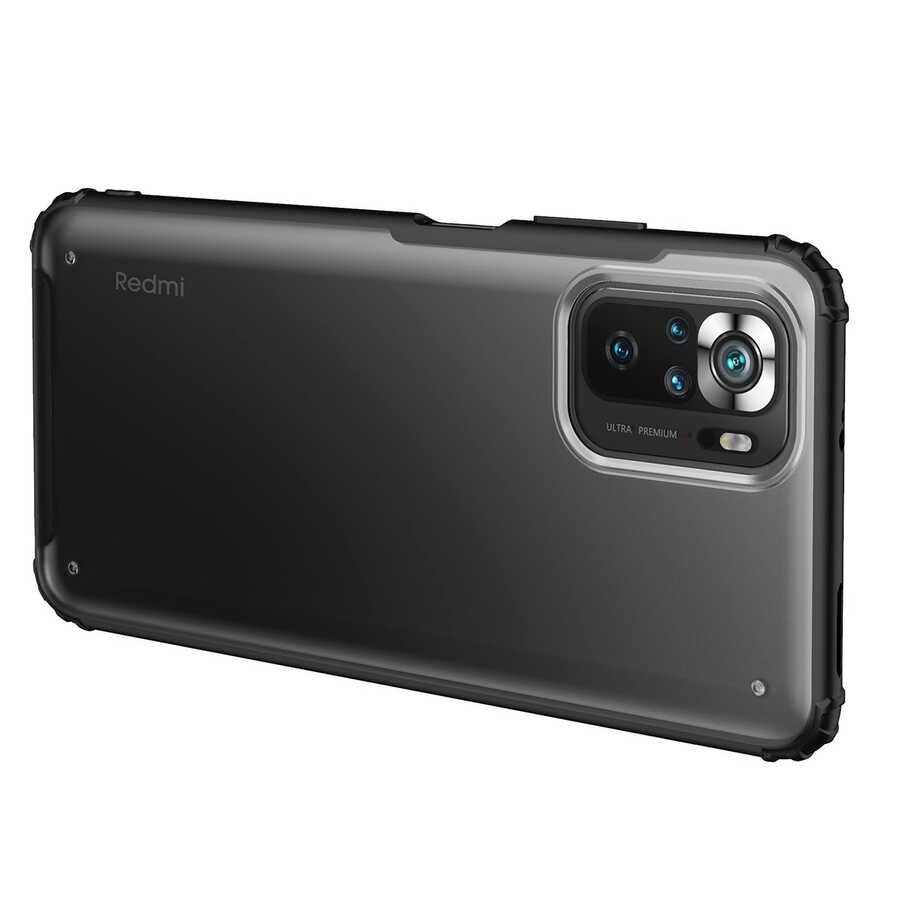 Xiaomi Redmi Note 10 Kılıf Köşe Korumalı Arkası Mat Buzlu Sert Kapak (VOLKS) Kırmızı