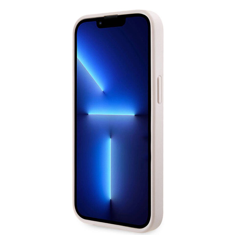 Apple iPhone 14 Kılıf Guess Orjinal Lisanslı PU Deri Taşlı Üçgen Logo 4G Desenli Kapak