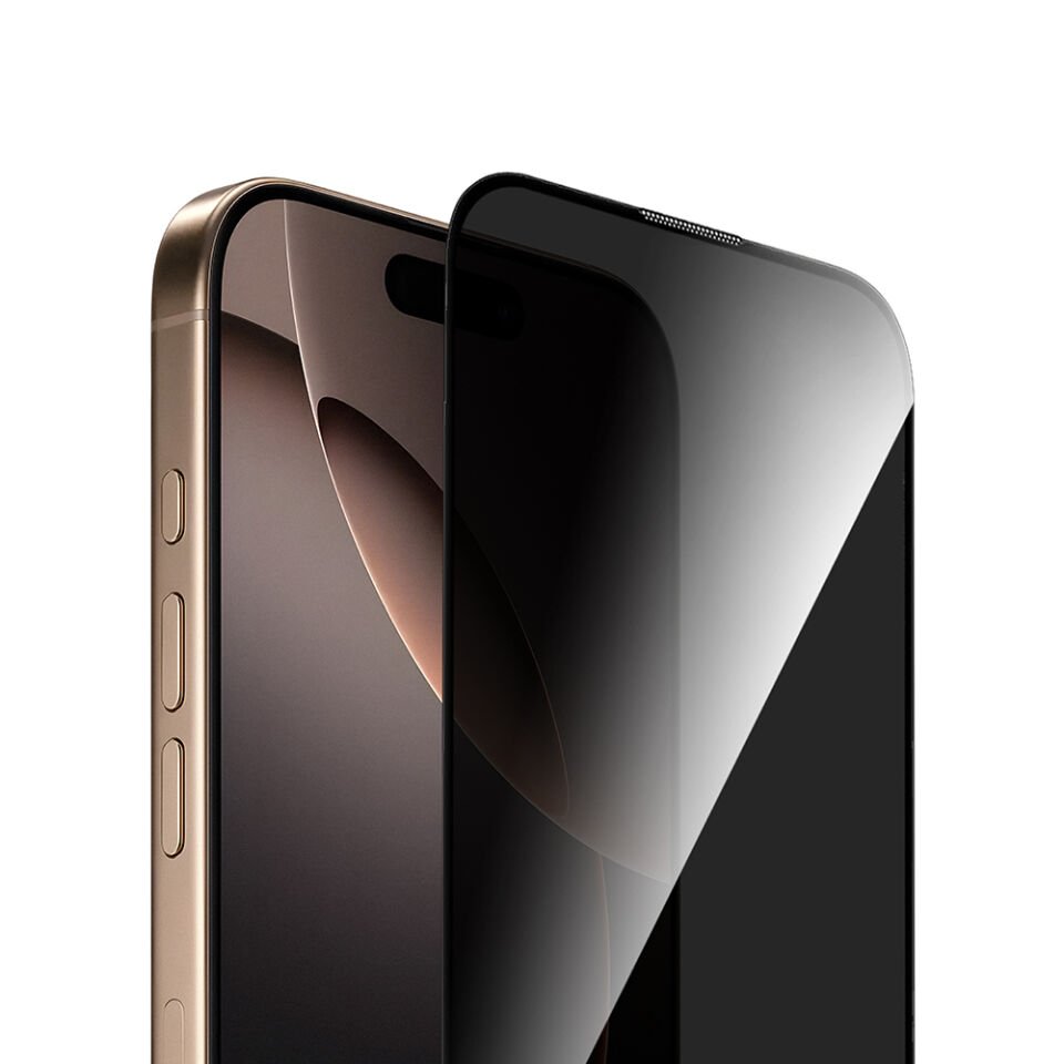 Apple iPhone 16 Pro Wiwu GT-021 Titan Guard Serisi Şok Emici Hibrit Polimer Privacy Ekran Koruyucu Film + Kolay Uygulama Aparatı
