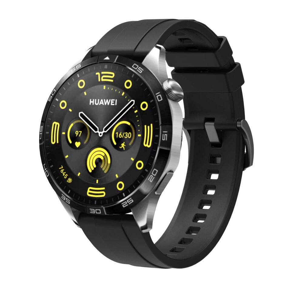 Huawei Watch Gt3 Se/Ultimate/Buds 46mm - 22mm Yumuşak Sport Jel Silikon Kordon (krd-95) Siyah