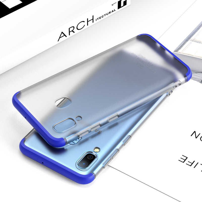 Samsung Galaxy A30 Kılıf Şeffaf Mat Görünümlü Transparan Tasarımlı Kapak (NİLİ) Kırmızı