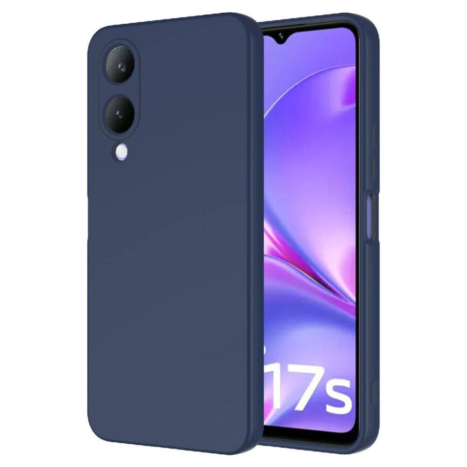 Vivo Y17S Kılıf Kadife İç Yüzey Yumuşak Dokulu Kamera Korumalı Kapak (MARA) Lacivert