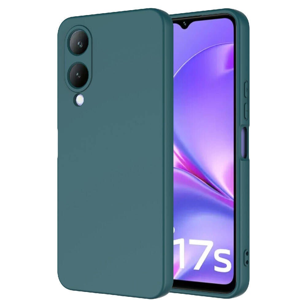 Vivo Y17S Kılıf Kadife İç Yüzey Yumuşak Dokulu Kamera Korumalı Kapak (MARA) Koyu Yeşil