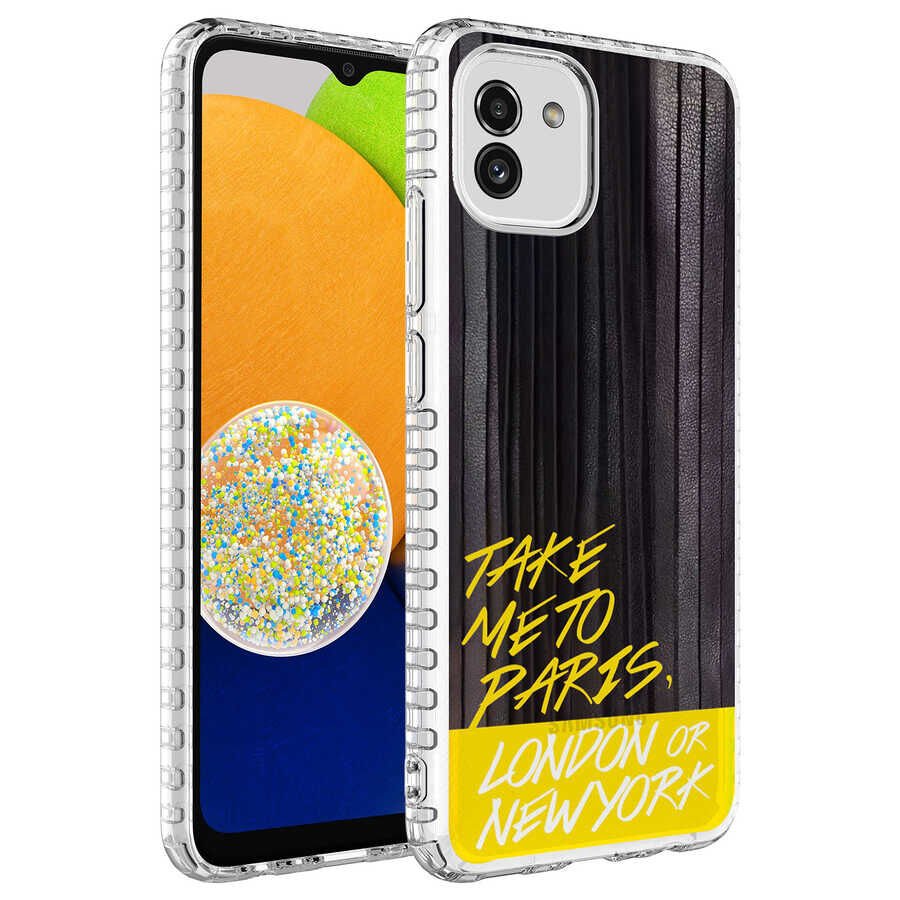 Samsung Galaxy A03 Kılıf Kamera Çıkıntılı Airbag Kenarlı Darbe Emici Desenli Kapak (ELEGANS) NO4