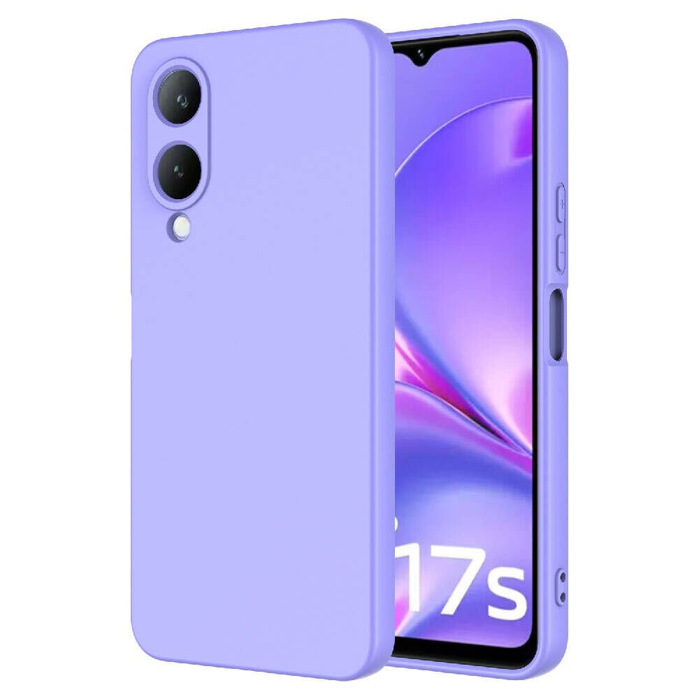 Vivo Y17S Kılıf Kadife İç Yüzey Yumuşak Dokulu Kamera Korumalı Kapak (MARA) Lila
