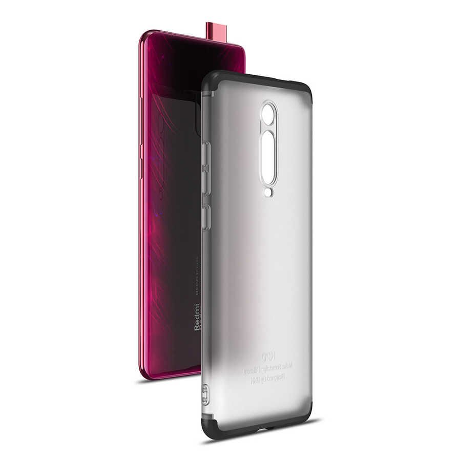 Xiaomi Mi 9T Kılıf Şeffaf Mat Görünümlü Transparan Tasarımlı Kapak (NİLİ) Siyah