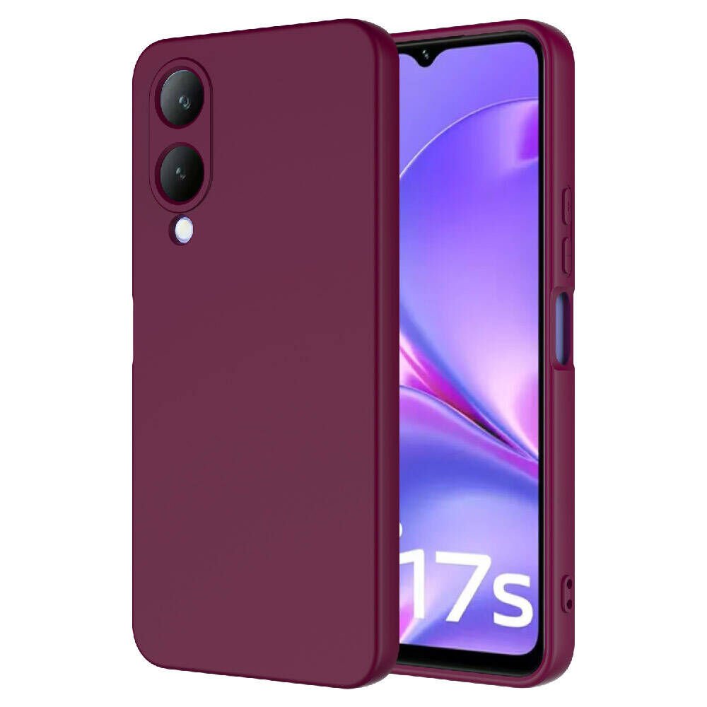 Vivo Y17S Kılıf Kadife İç Yüzey Yumuşak Dokulu Kamera Korumalı Kapak (MARA) Koyu Mor