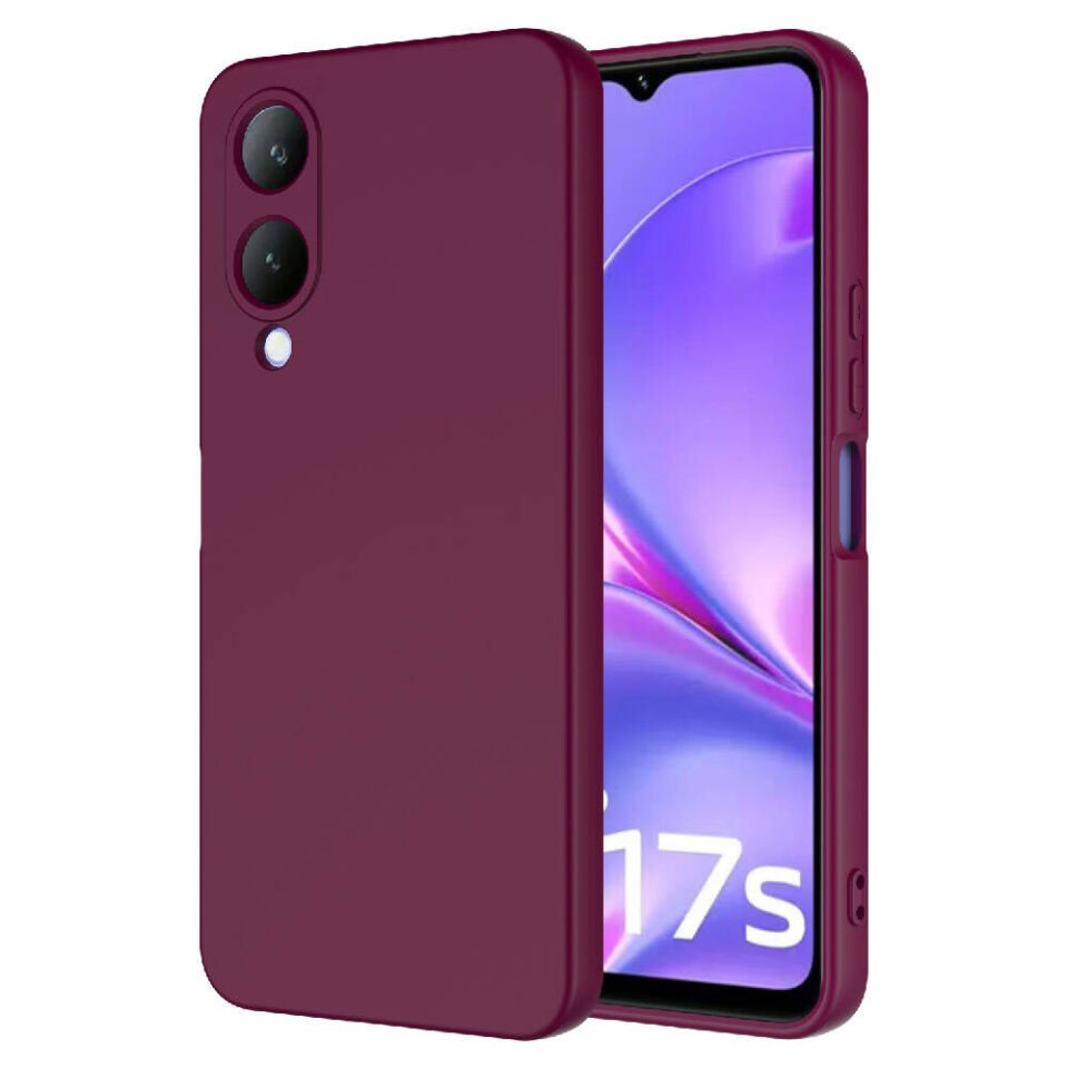 Vivo Y17S Kılıf Kadife İç Yüzey Yumuşak Dokulu Kamera Korumalı Kapak (MARA) Koyu Mor