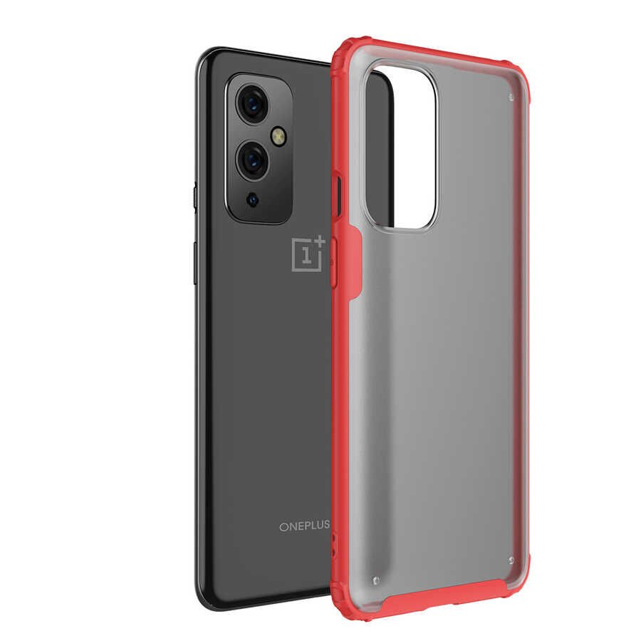One Plus 9 Kılıf Köşe Korumalı Arkası Mat Buzlu Sert Kapak (VOLKS) Siyah
