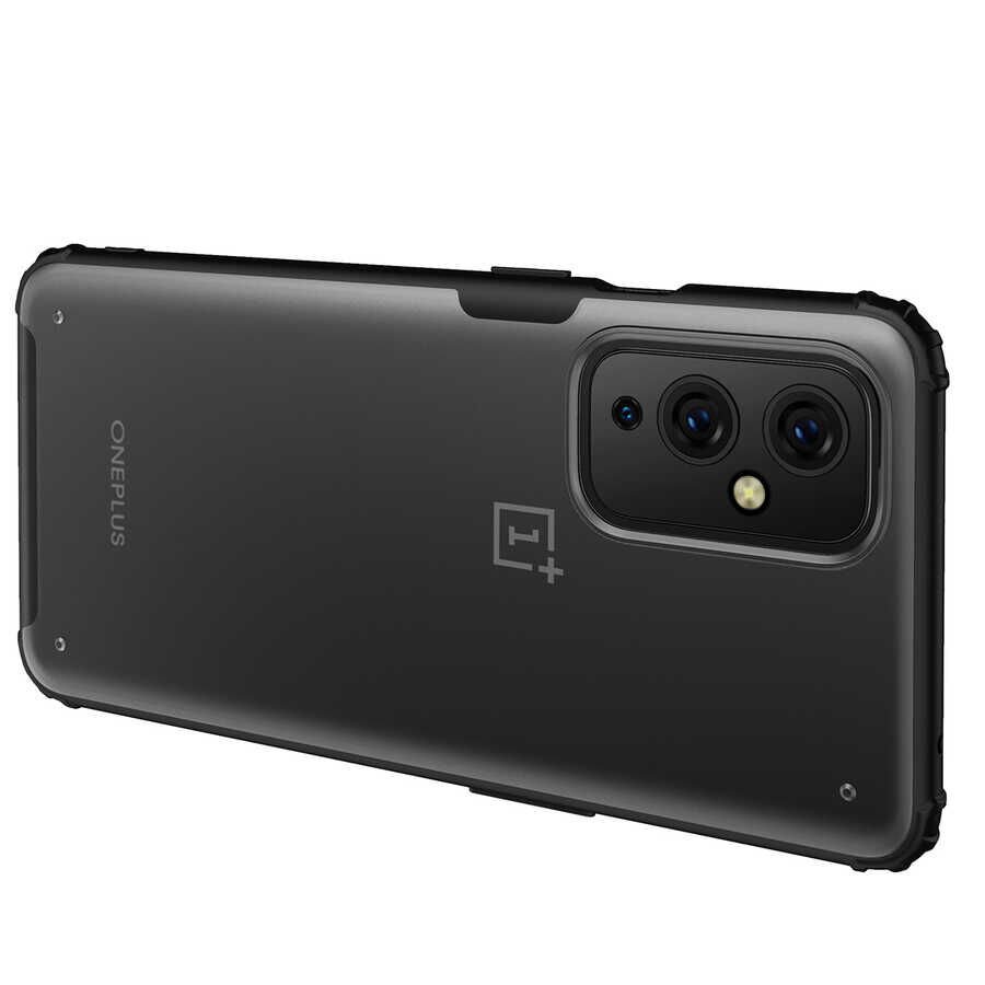 One Plus 9 Kılıf Köşe Korumalı Arkası Mat Buzlu Sert Kapak (VOLKS) Siyah
