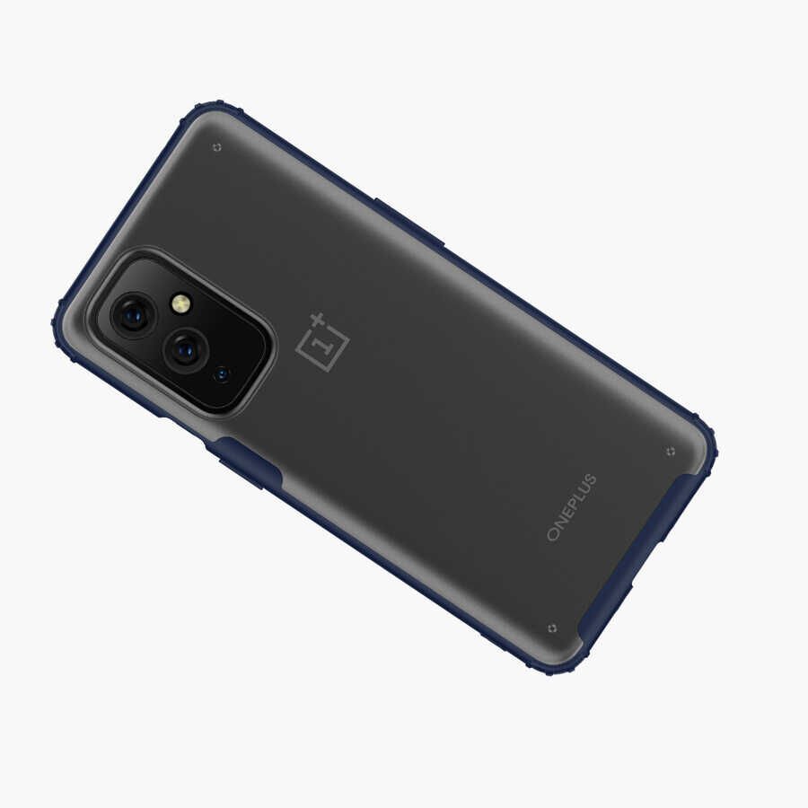 One Plus 9 Kılıf Köşe Korumalı Arkası Mat Buzlu Sert Kapak (VOLKS) Siyah