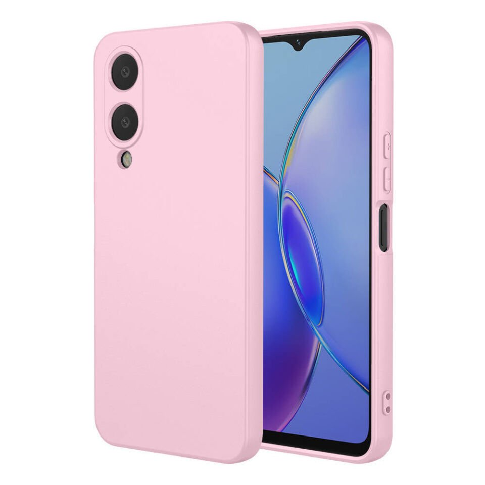 Vivo Y17S Kılıf Kadife İç Yüzey Yumuşak Dokulu Kamera Korumalı Kapak (MARA) Pembe