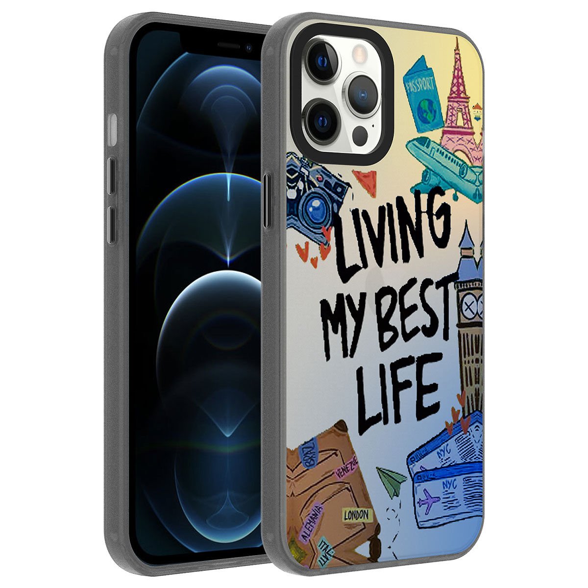 Apple iPhone 12 Pro Kılıf Desenli HEPTEKİLETİŞİM Dragon Sert Kapak