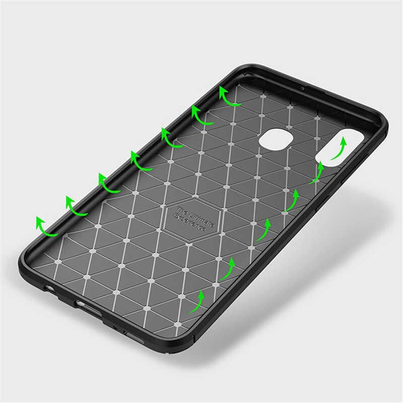 Samsung Galaxy A10 Kılıf Kamera Çıkıntılı Karbon Fiber Dokulu Renk Atmaz Kapak (NEGRO) Siyah