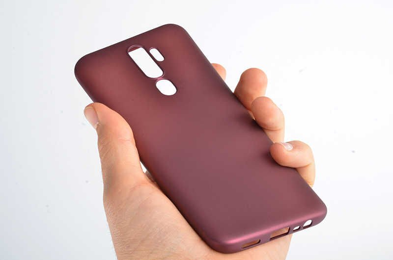 Oppo A5 2020 Kılıf Yumuşak Dokulu Soft Esnek İnce Mat Renkli Silikon Kapak (PREMİER) Kırmızı