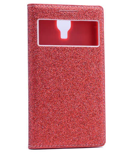 Samsung Galaxy S4 İ9500 Kapaklı Kılıf Simli Mıknatıslı Kapak (DOLCE-SİM) Rose Gold