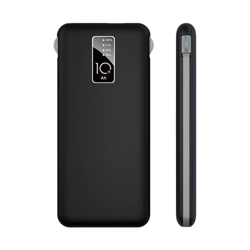 Hızlı Şarj Led Göstergeli Micro Lightning Type-C Kablolu Taşınabilir Powerbank 10000mAh (PW-05) Siyah