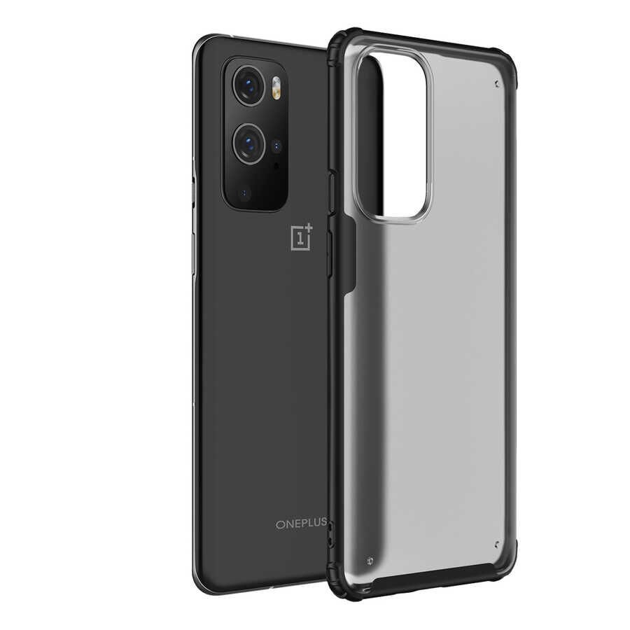 One Plus 9 Pro Kılıf Köşe Korumalı Arkası Mat Buzlu Sert Kapak (VOLKS) Siyah