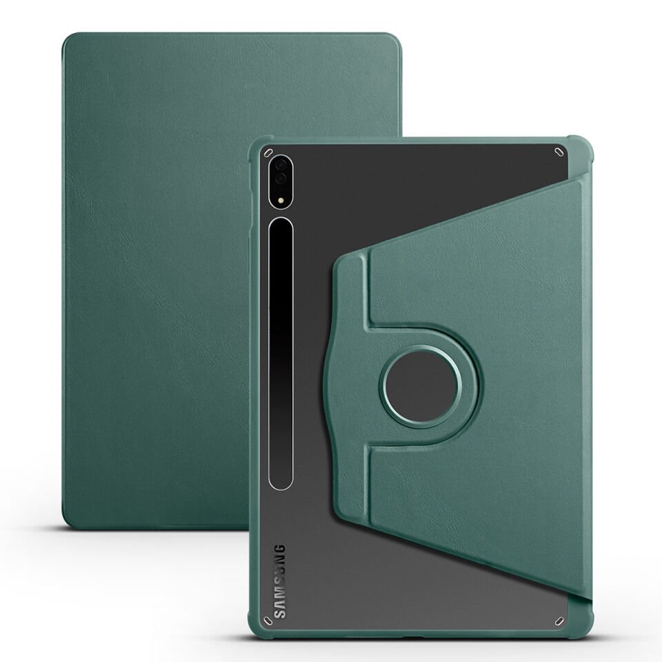 Samsung Galaxy Tab S7 Plus S8 Plus 12.4'' X800 T970 T975 T977 Kılıf Kalemlikli Standlı (TER) Lavendery Gray