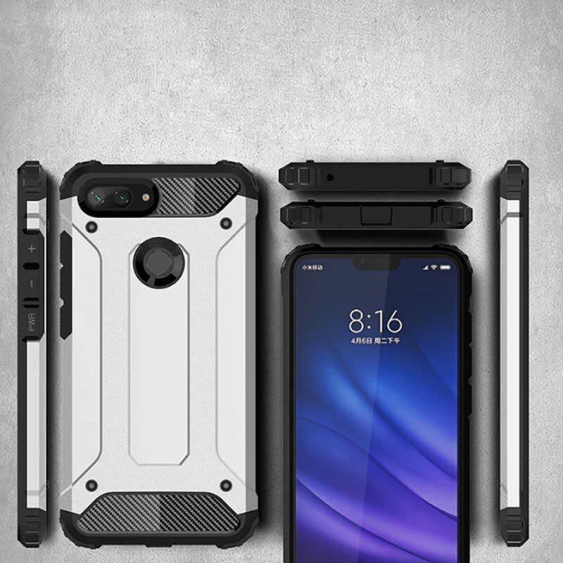 Xiaomi Mi 8 Lite Kılıf Armor Köşe Korumalı Çift Katman Tank Zırh Kapak (CRASH) Gold