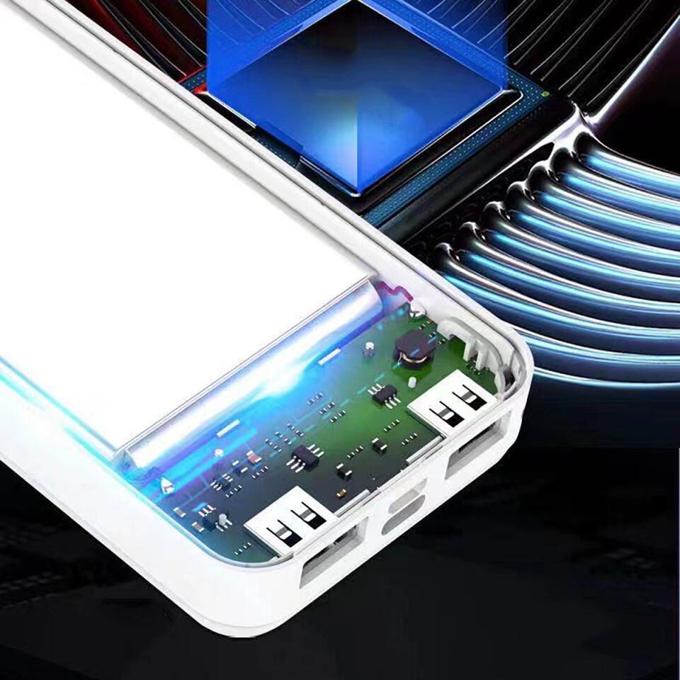 Hızlı Şarj Özellikli Led Göstergeli Taşınabilir Powerbank 20000mAh (B-05) Beyaz