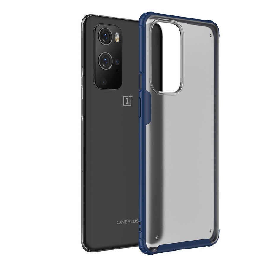 One Plus 9 Pro Kılıf Köşe Korumalı Arkası Mat Buzlu Sert Kapak (VOLKS) Lacivert