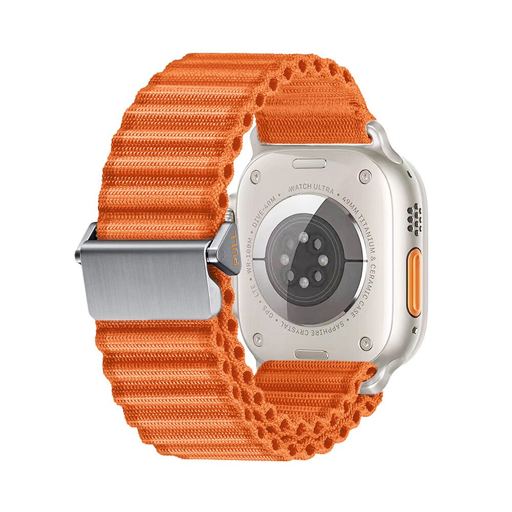 Apple Watch 7 45mm HEPTEKİLETİŞİM KRD-123 Naylon Kumaş Hasır Örgülü Kordon