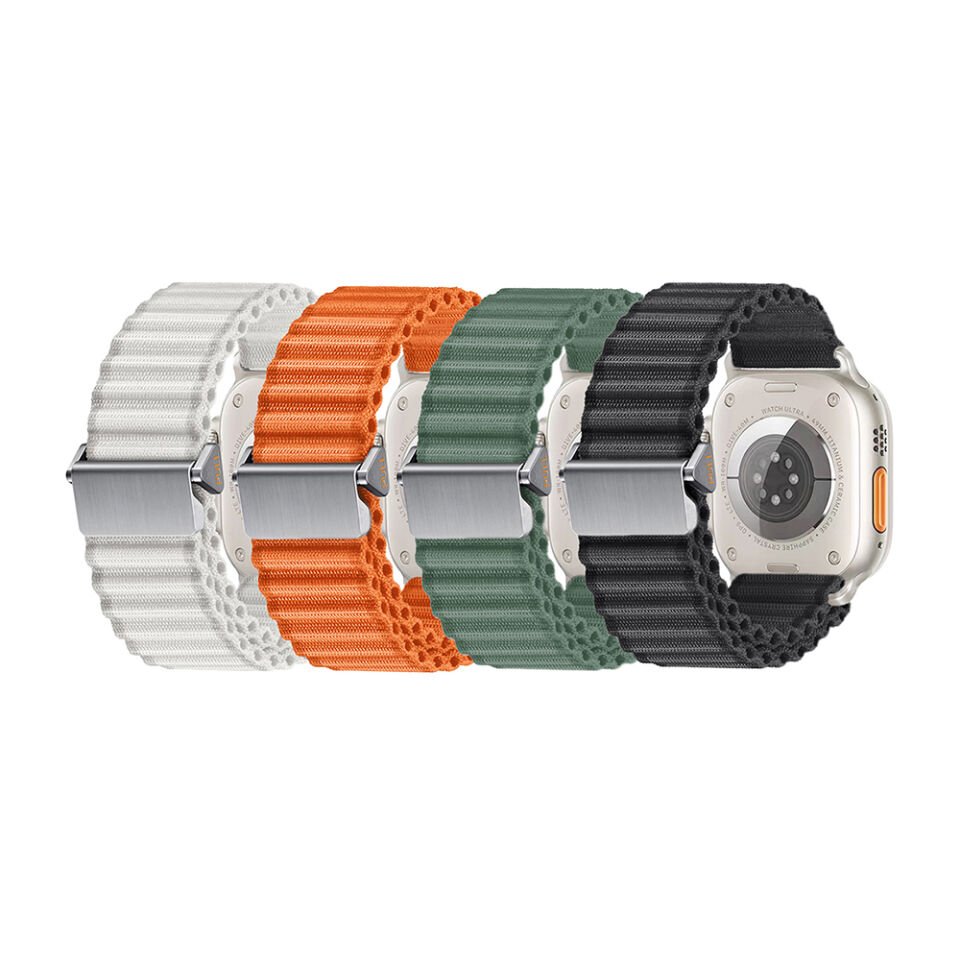 Apple Watch 7 45mm HEPTEKİLETİŞİM KRD-123 Naylon Kumaş Hasır Örgülü Kordon