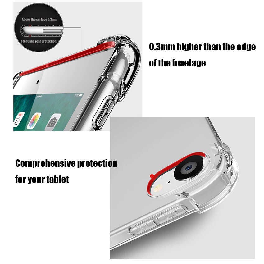 Ipad Pro 12.9 2020 4.nesil Şeffaf Tablet Kılıf Köşelerden Dayanıklı A2229 A2069 A2232 A2233 (T-ANTİ) Renksiz