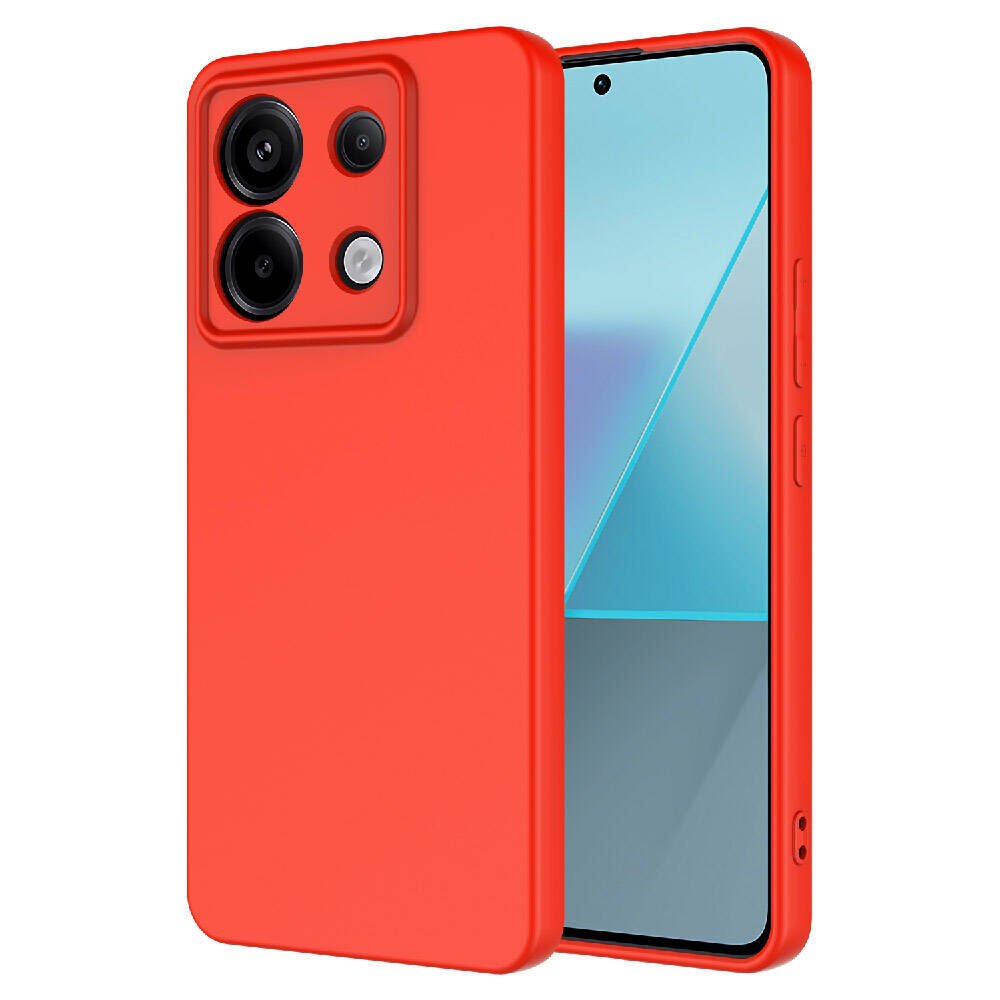 Xiaomi Redmi Note 13 Pro 5G Kılıf Kadife İç Yüzey Yumuşak Dokulu Kamera Korumalı Kapak (MARA) Kırmızı